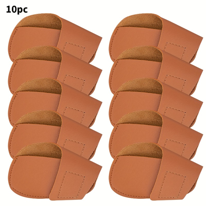 Golf Club Iron Set - ที่พักศีรษะเหล็กกอล์ฟที่ทนทาน 10 ชิ้น | ฝาครอบป้องกันสีน้ำตาลสำหรับไม้กอล์ฟและเวดจ์ อุปกรณ์เสริมสำหรับไม้กอล์ฟ