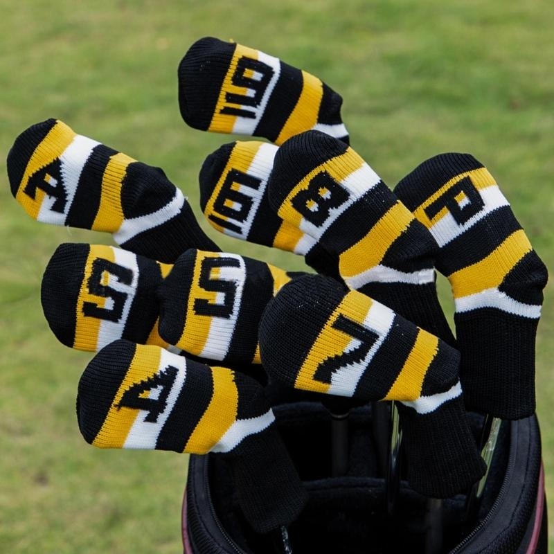 Golf Club Iron Set - 9 ชิ้นกอล์ฟเหล็ก Headcover กอล์ฟพัตเตอร์กอล์ฟหัวเหล็กครอบคลุมกอล์ฟคลับ Headcover